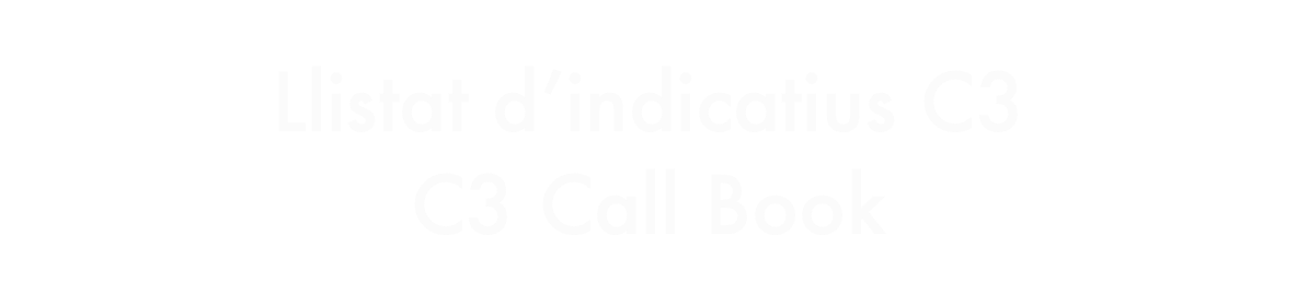 Llistat d’indicatius C3
C3 Call Book